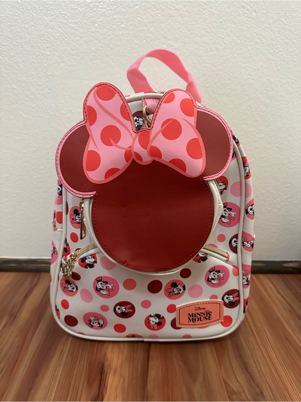 NWT Disney Minnie Mouse Polka Dot Mini Backpack and coin purse - Pink & Red - Picture 2 of 5